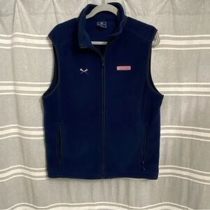VINEYARD VINES / Navy Blue Lacrosse Fleece Vest Jacket Size S